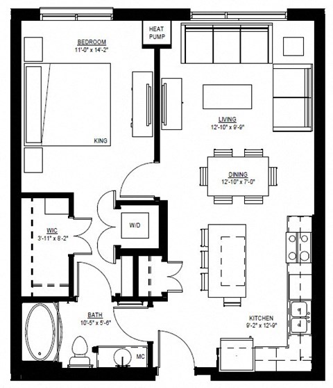 1500 Nicollet_1 Bedroom Floor Plan  at 1500 Nicollet, Minneapolis, MN